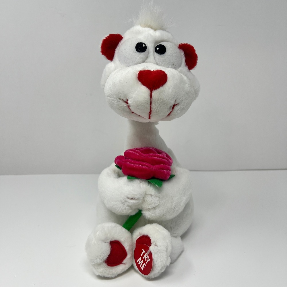 Sound N Light Animated White Monkey Plush Musical‎ Stuffed Animatronic Toy Cute